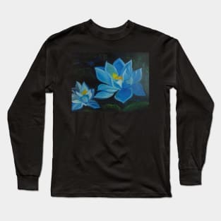 Blue Lotus Blossom Long Sleeve T-Shirt